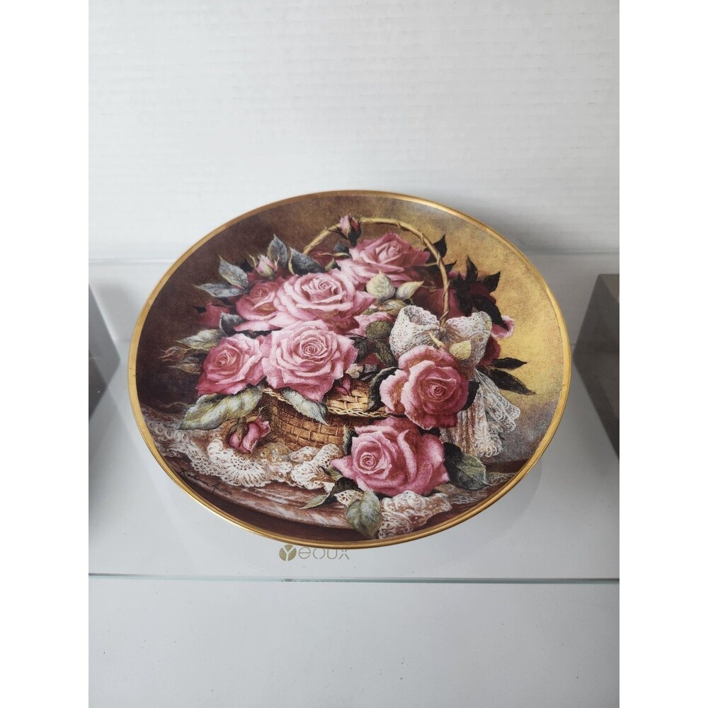 Vtg Grace De Monaco Rose Plate Katherine Austen Limited Edition Franklin Mint